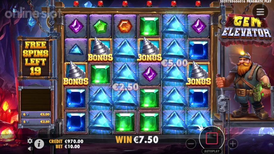 gem elevator slot free spins