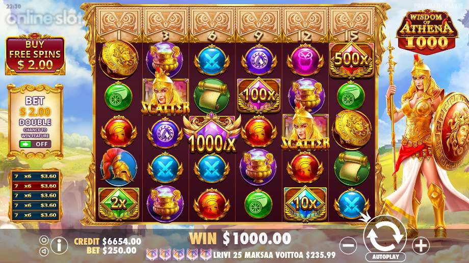 wisdom of athena 1000 slot basegame