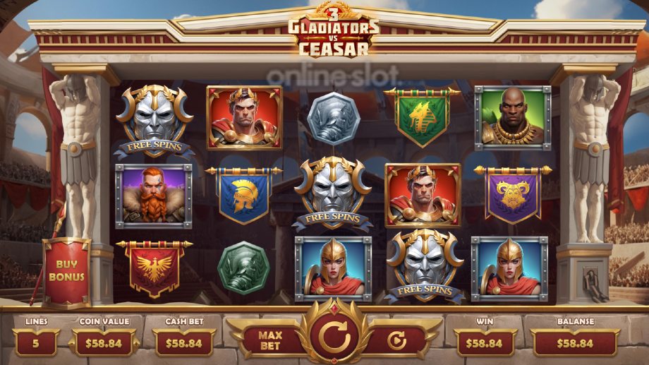 3 gladiators vs caesar slot free spins