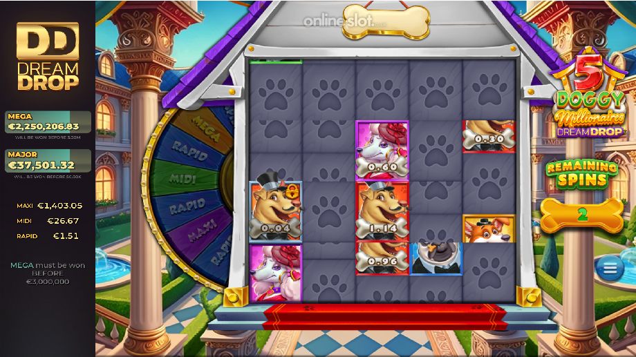 5 doggy millionaires dream drop slot free spins