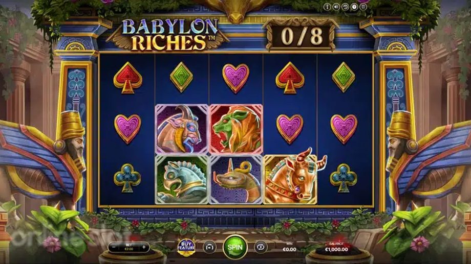 babylon riches slot base play