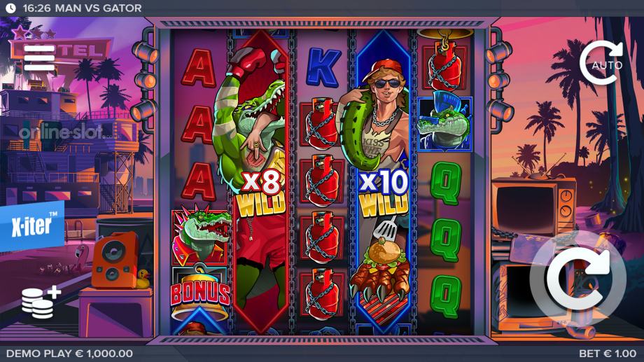 man vs gator slot base game