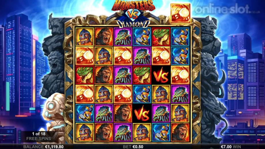 monsters vs diamond slot free spins