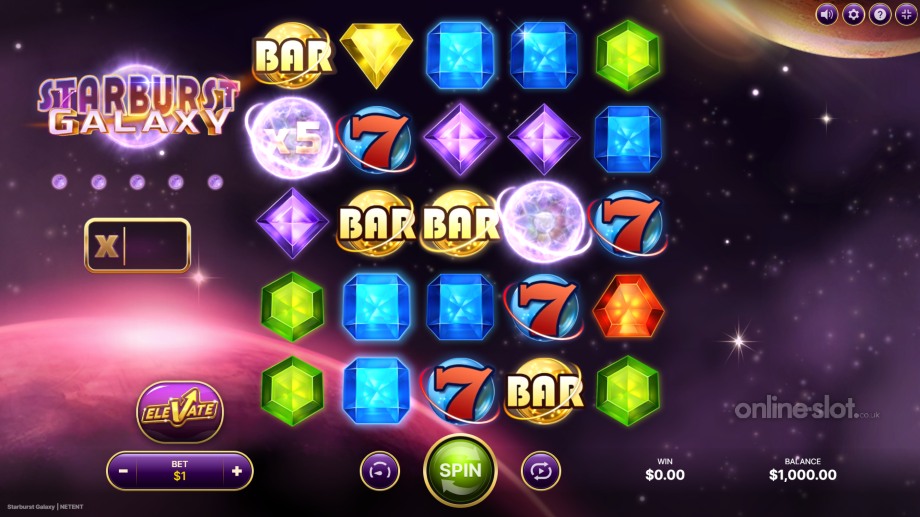 starbust galaxy slot base game