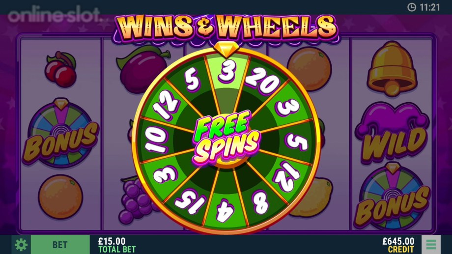 wins wheels slot free spins