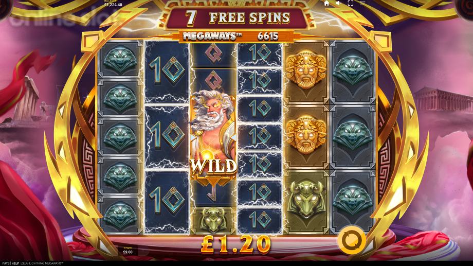 zeus lightning megaways slot free spins