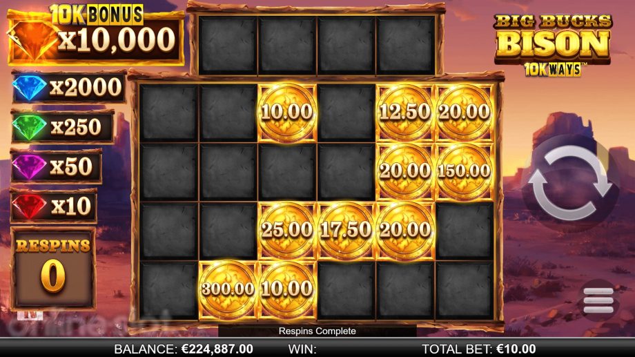 big bucks bison 10K slot bonus respins