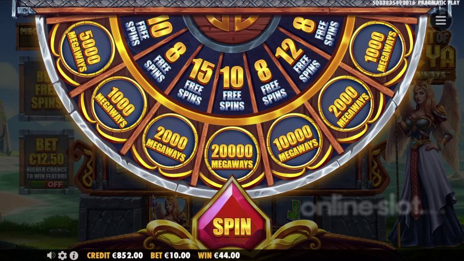 might of freya megaways slot bonus wheel
