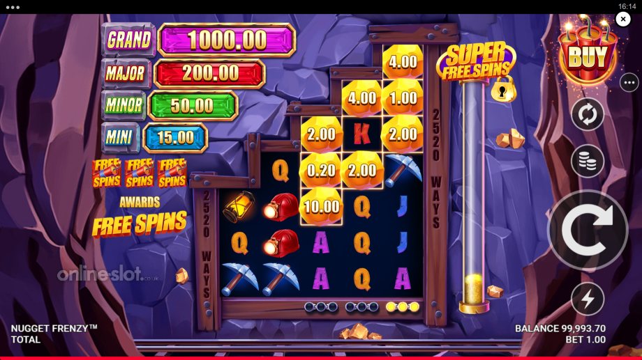 nugget frenzy slot base game