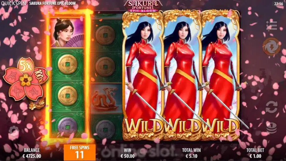 sakura fortune epic bloom slot free spins