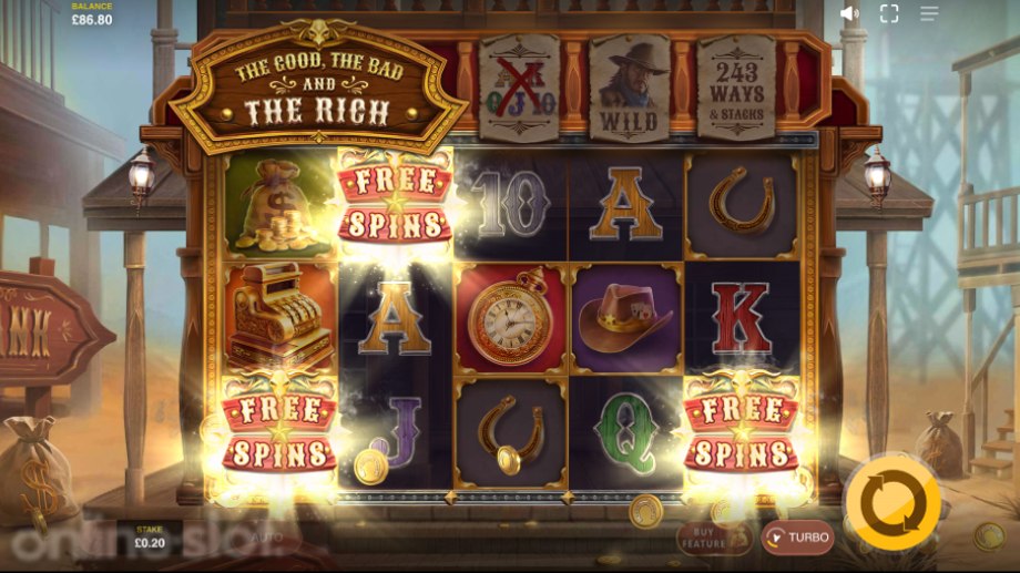 the good the bad and the rich slot free spins