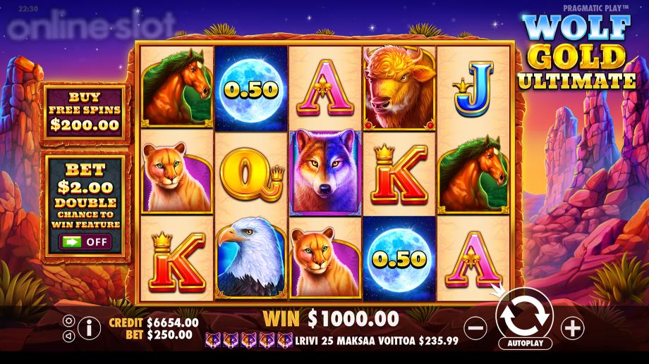 wolf gold ultimate slot base game