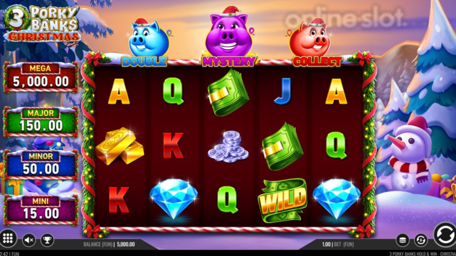 3 porky banks christmas slot base game