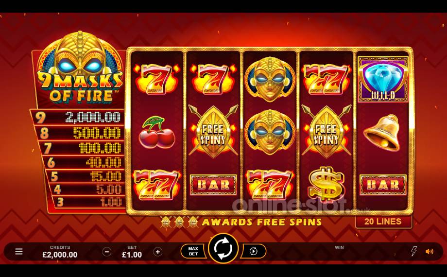 9 Masks of Fire slot basegame