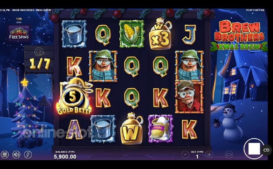 Brew Brothers Xmas Brew slot freespins feature