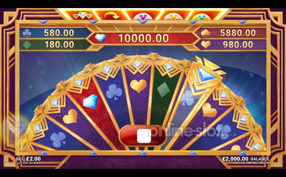 Deco Diamonds Deluxe Slot Bonus Wheel Feature