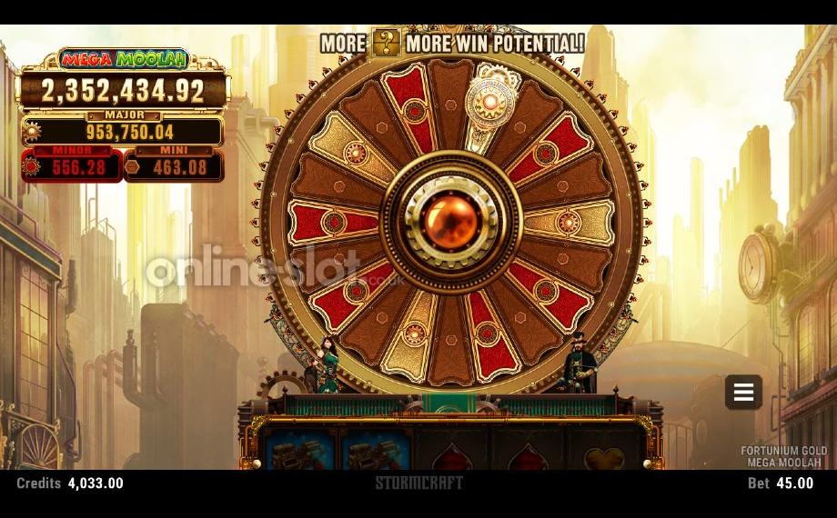 Fortunium Gold Mega Moolah slot jackpot feature