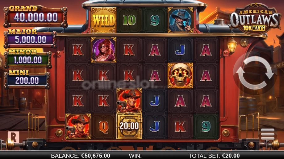 american outlaws 10k ways slot base game