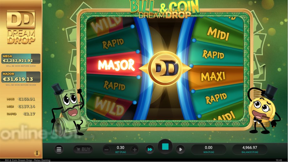 bill coin dream drop slot bonus