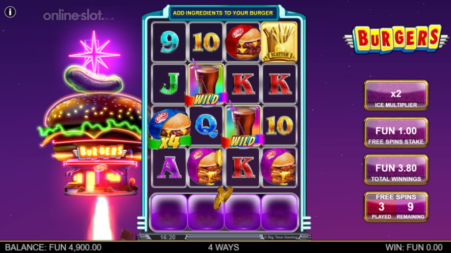 burgers slot free spins