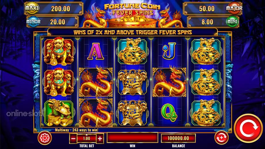 fortune coin fever spins slot base game