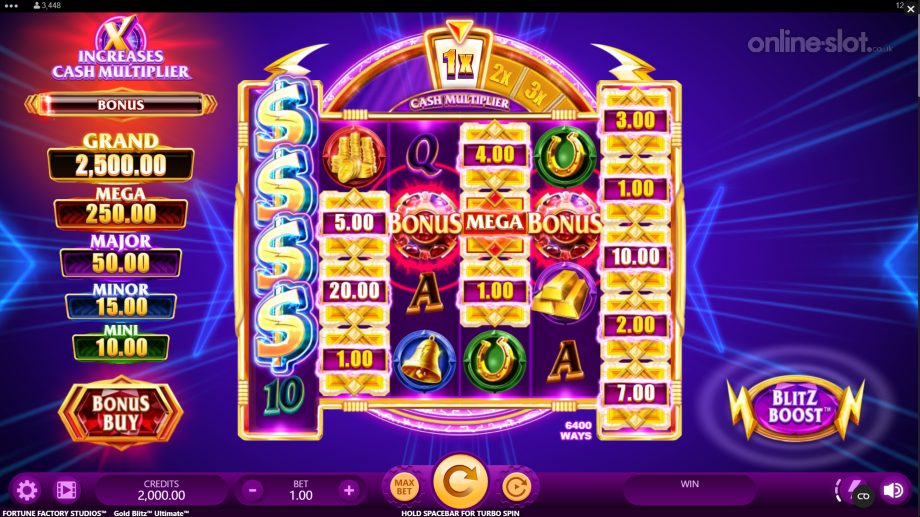 gold blitz ultimate slot base game
