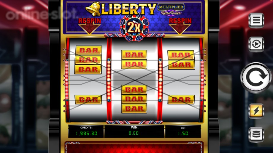 liberty multiplier retro roller slot base game
