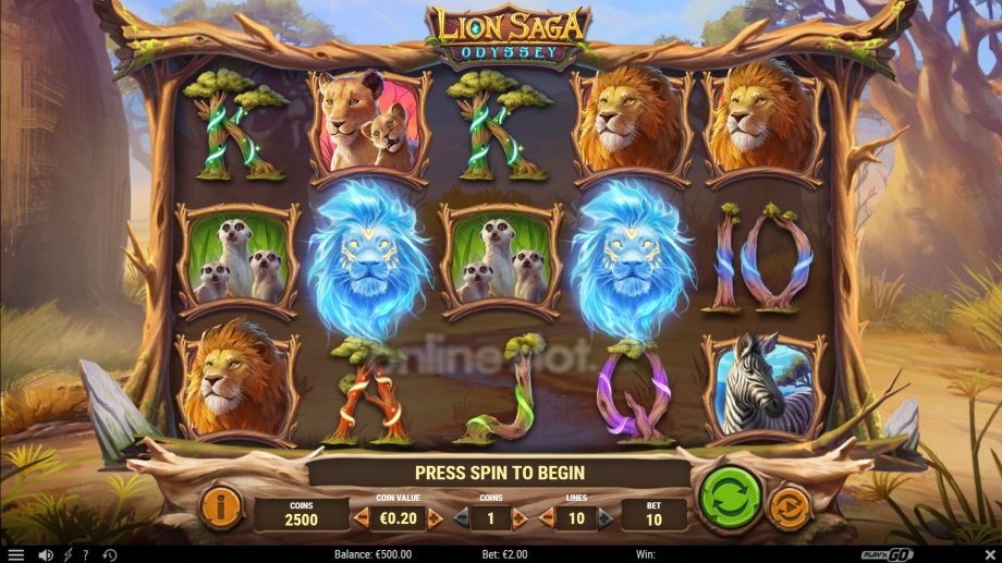 lions saga odyssey slot base game
