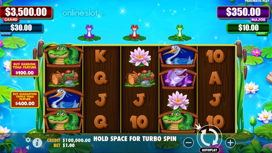 tiny toads slot base game