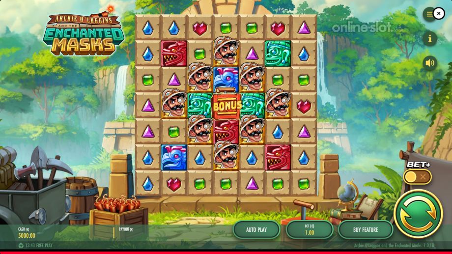 Archie O’Loggins and the Enchanted Masks slot base game
