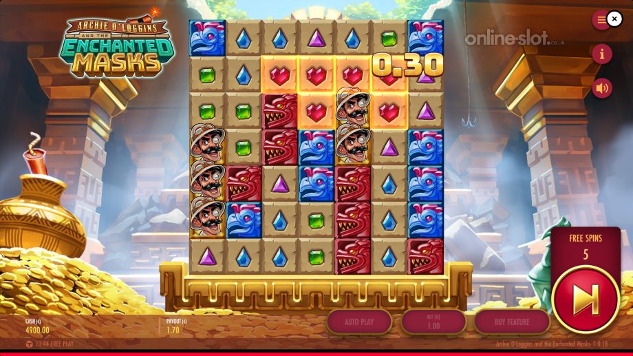 Archie O’Loggins and the Enchanted Masks slot free spins