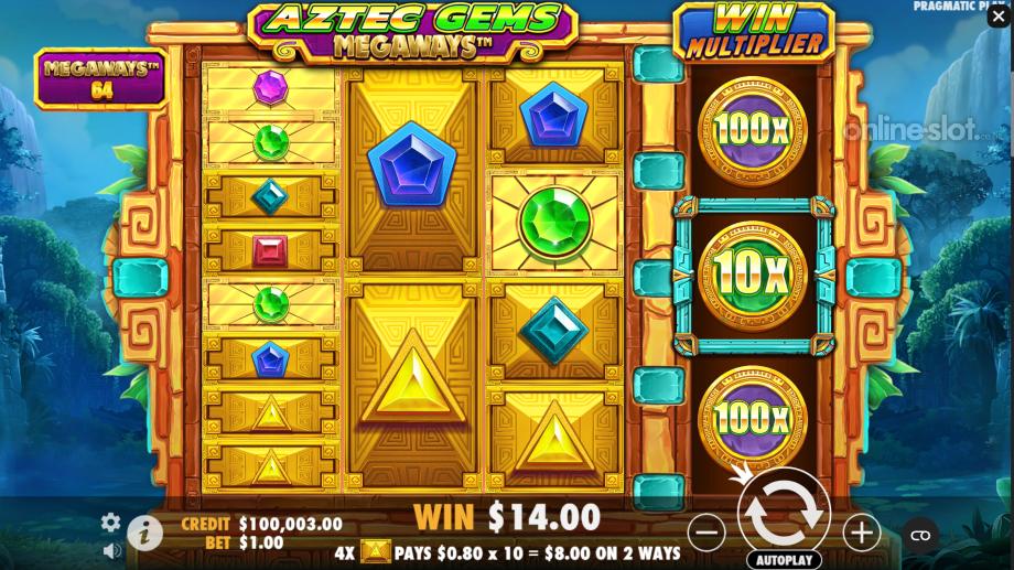 aztec gems megaways slot multipliers