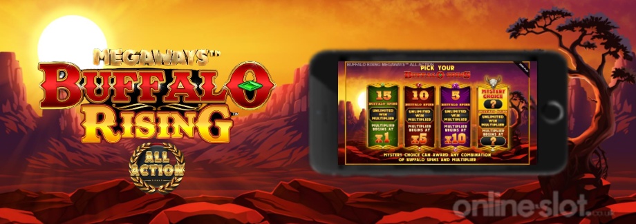 buffalo rising megaways all action mobile slot