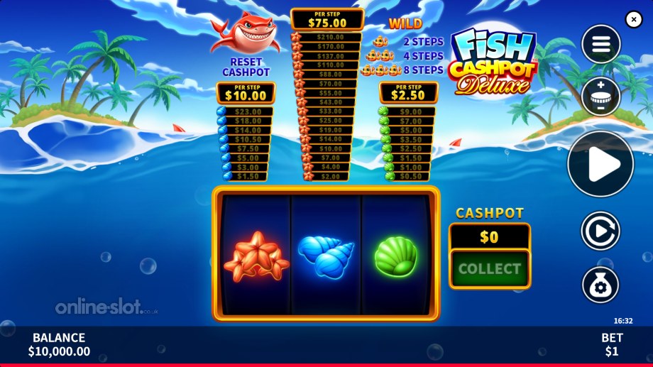 fish cashpot deluxe slot base game