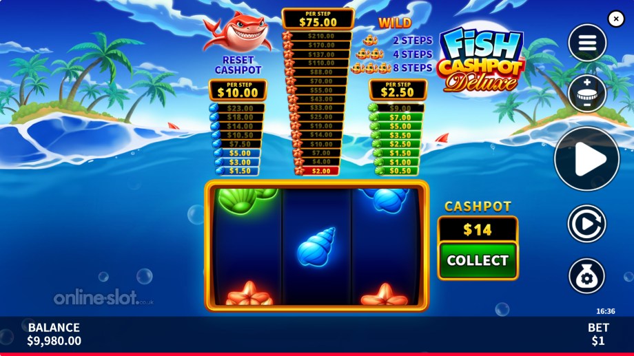 fish cashpot deluxe slot towers