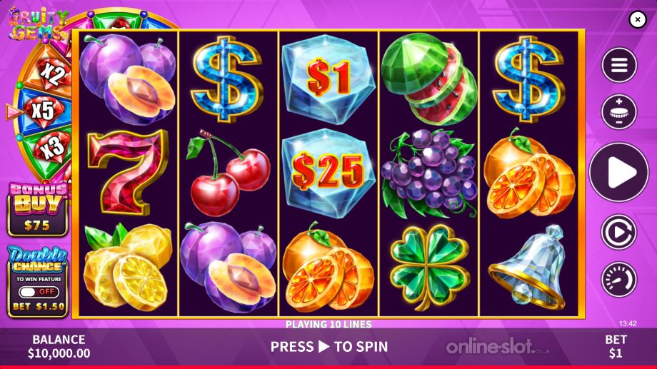 fruity gems slot base game