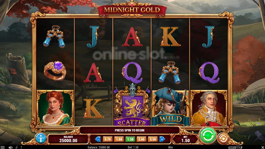midnight gold slot base game
