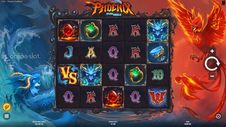 phoenix duelreels slot base game