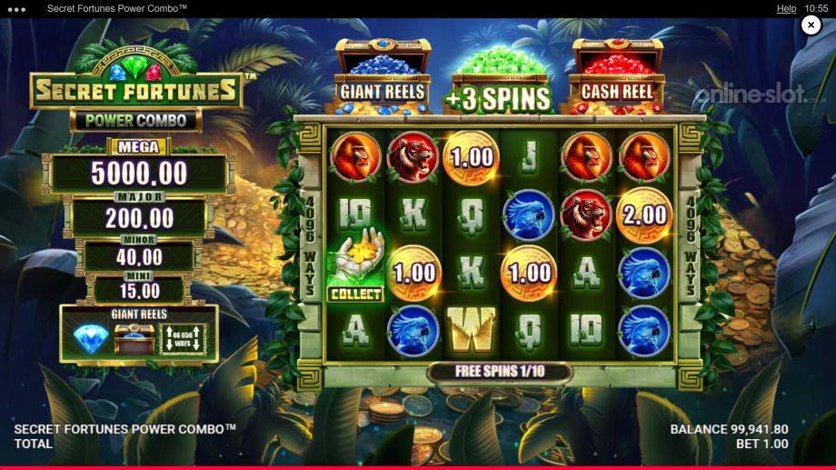 secret fortunes power combo slot free spins