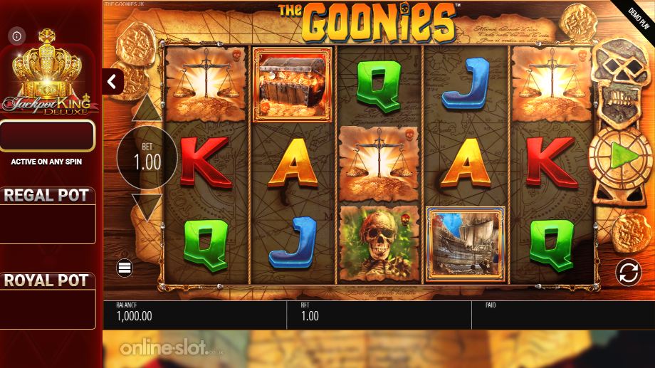 the goonies jackpot king slot base game