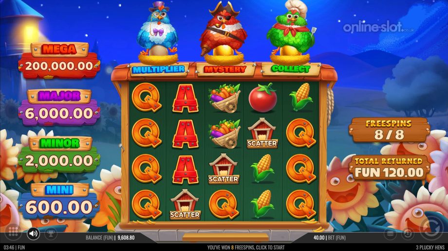 3 plucky hens slot free spins