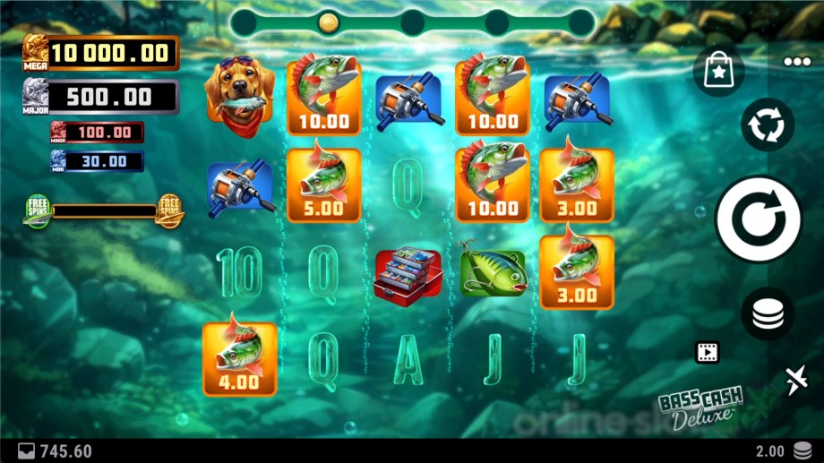 bass cash deluxe slot base game