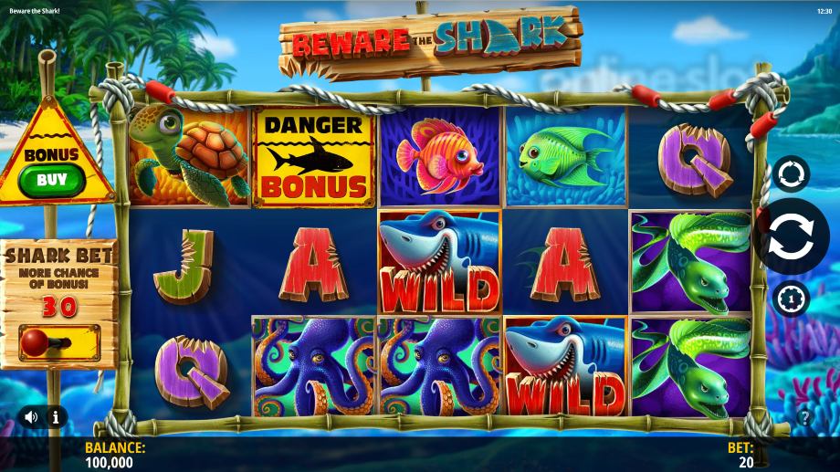 beware the shark slot base game