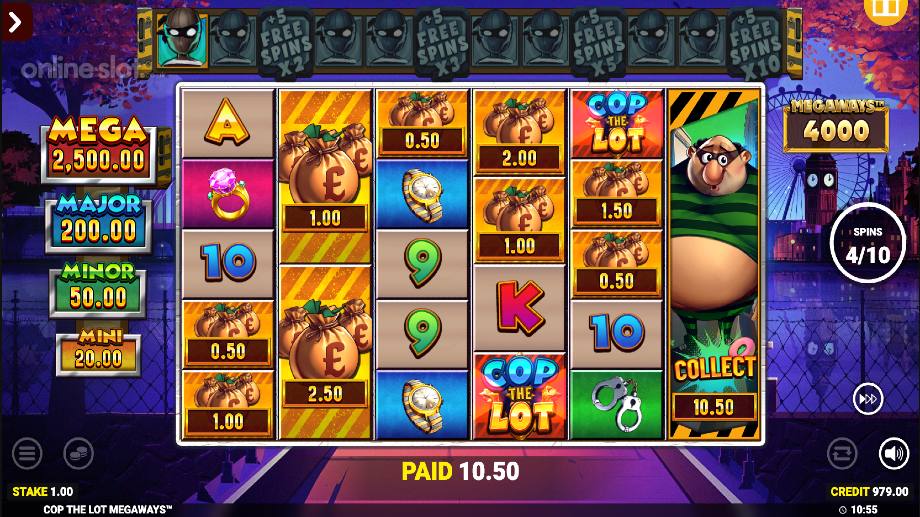cop the lot megaways slot free spins