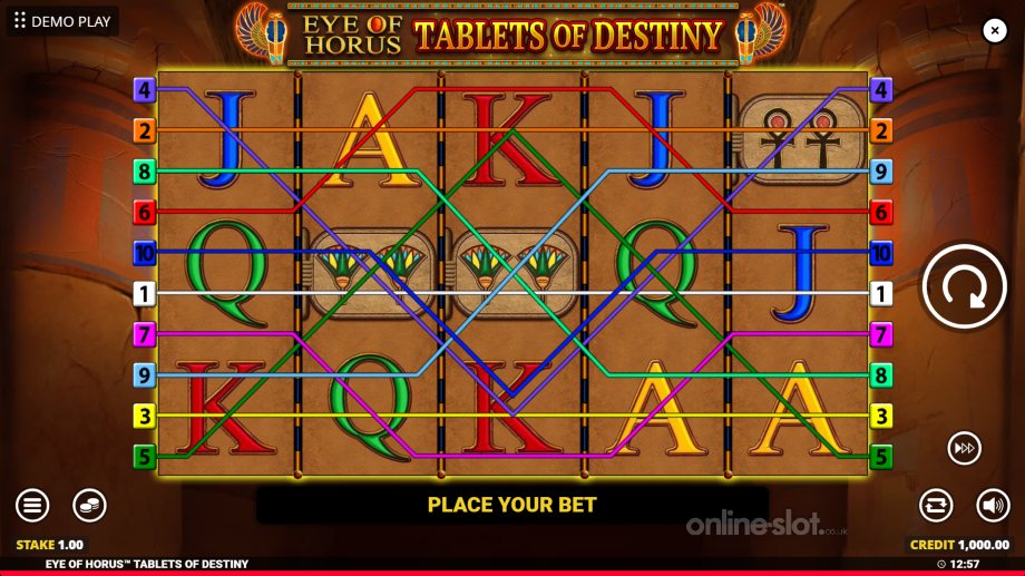 eye of horus tablets of destiny slot base game