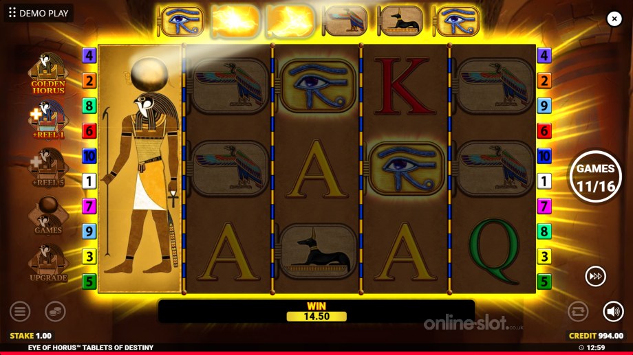 eye of horus tablets of destiny slot free spins