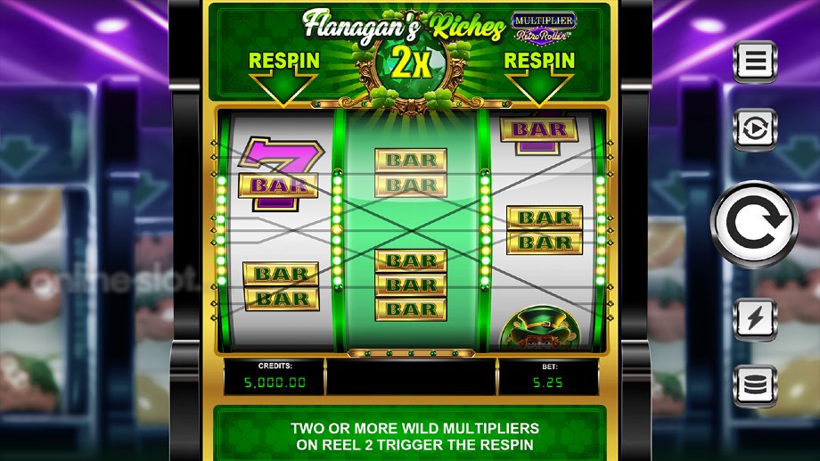 flanagans riches multiplier retro roller slot base game