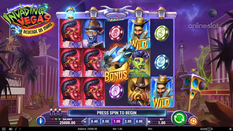 invading vegas revenge on mars slot base game