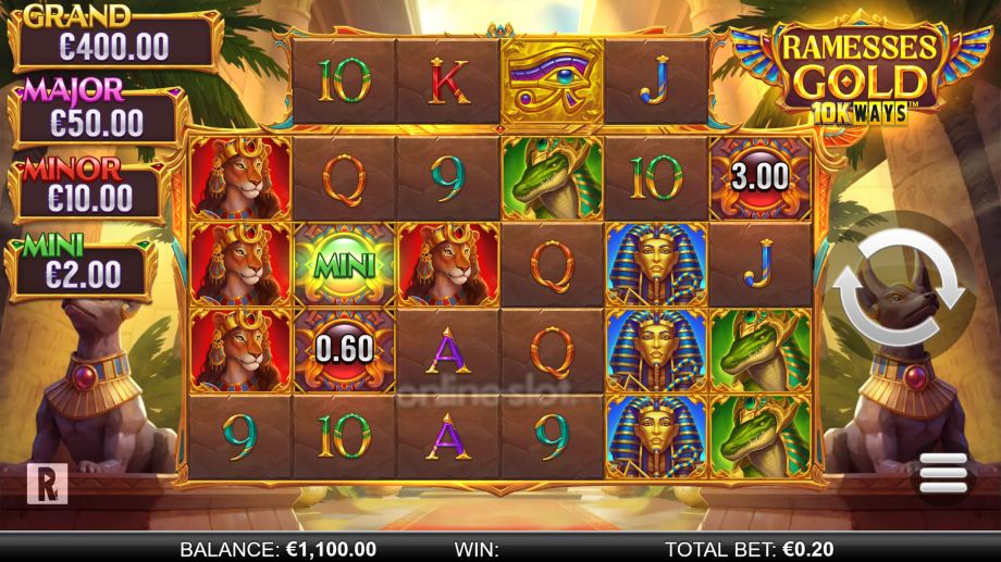ramesses gold 10k ways slot base game