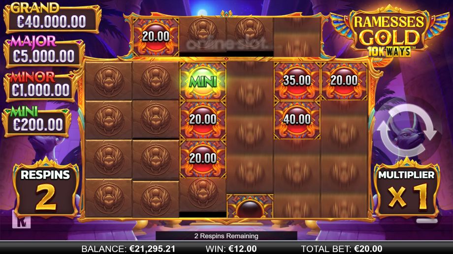 ramesses gold 10k ways slot respins